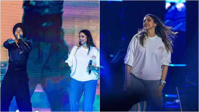 Deepika Padukone joins Diljit Dosanjh on stage in Bengaluru concert, dances to Lover, teaches him Kannada - Watch videos