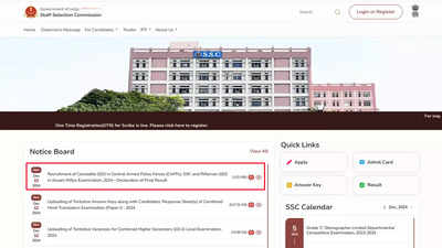 SSC GD final cutoff 2024 released at ssc.gov.in: Check results and merit list now