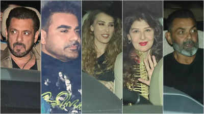 Salman Khan turns 59: Arbaaz Khan-Sshura, Iulia Vantur, Sangeeta Bijlani, Bobby Deol and close friends celebrate at Arpita Khan Sharma's residence