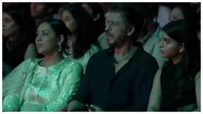 Shah Rukh Khan gets emotional as he sings along to 'Yeh Jo Desh Hai Tera' from 'Swades' during son AbRam Khan's annual day function- WATCH