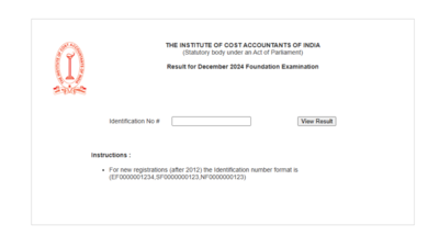 ICMAI CMA Foundation Result 2024 for December session declared, check direct link here