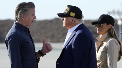 'It's like you got hit by bomb', Donald Trump tells Gavin Newsom as he tours LA fire damage