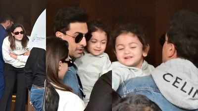 Raha and Alia Bhatt's adorable moment wins the internet as they get spotted at the airport with Ranbir Kapoor - WATCH VIDEO