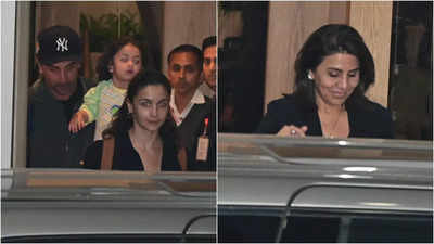 Ranbir Kapoor and Alia Bhatt with daughter Raha return to Mumbai after New Year celebrations with family