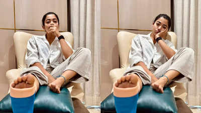 Rashmika Mandanna confirms her injury during gym session by sharing pictures of her fractured leg: 'I'll be back soon'