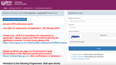 IGNOU January 2025 admission registration deadline extended: Check direct link and other details.