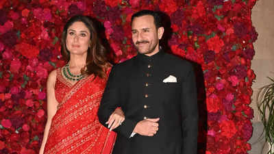 Kareena Kapoor Khan's red sindoor and Saif Ali Khan's nawabi charm at Aadar Jain’s wedding