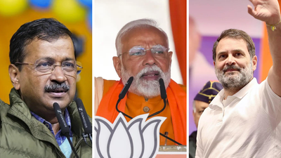 Stage set for big AAP vs BJP vs Congress battle as Delhi votes for 70 assembly seats