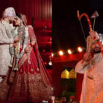 Beautiful bride picks Sabyasachi lehenga for Siya-Ram themed wedding; groom shoots an arrow to win her