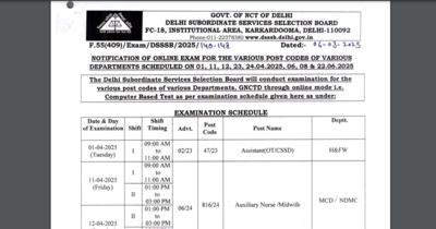 DSSSB releases exam schedule for various posts: Check important dates here