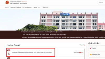 SSC CGL final result 2024 declared: Check cut off marks, direct link here