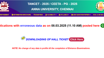 TANCET 2025 admit card released, check direct link here